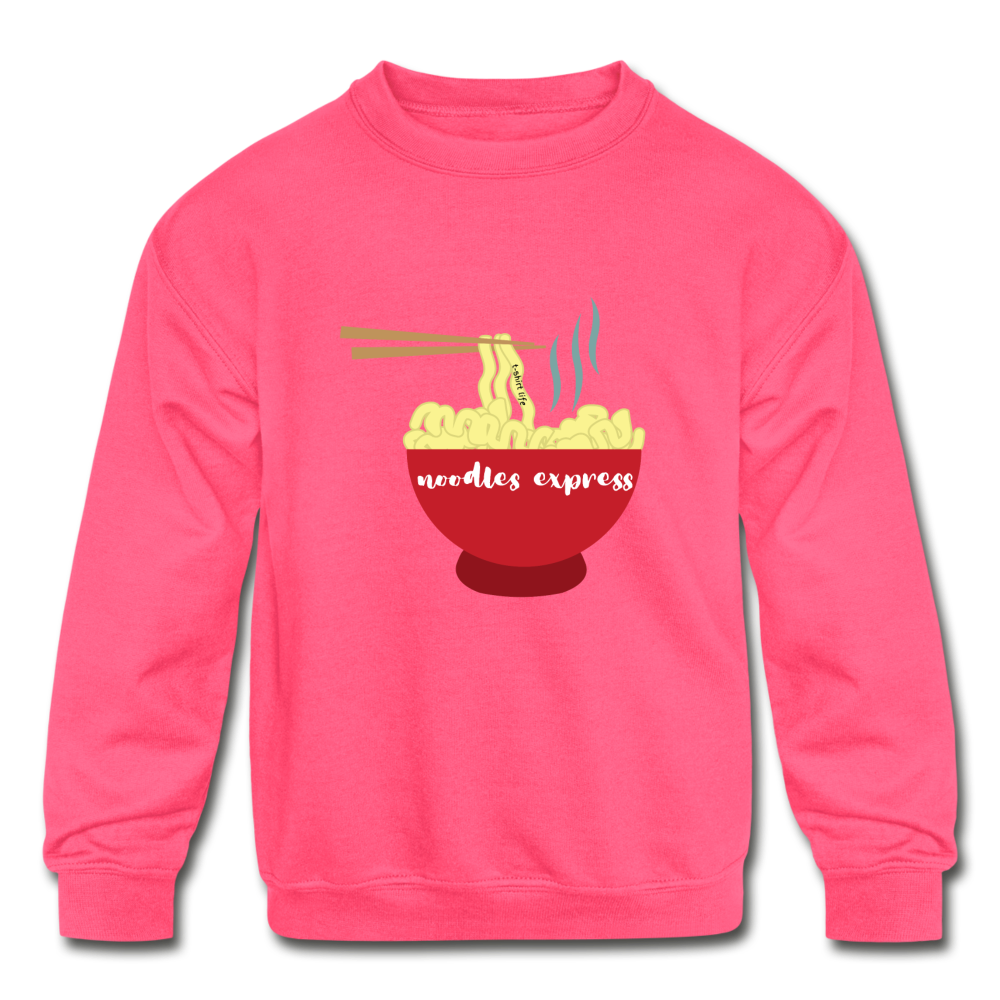 Noodles Express Kids Sweatshirt - neon pink