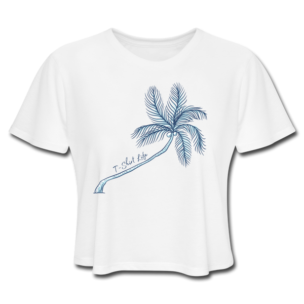 Women's Cropped Tree T-Shirt - white