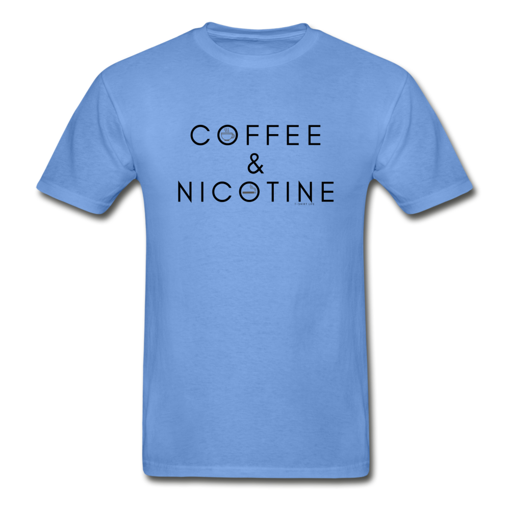Coffee and Nicotine Tee - carolina blue