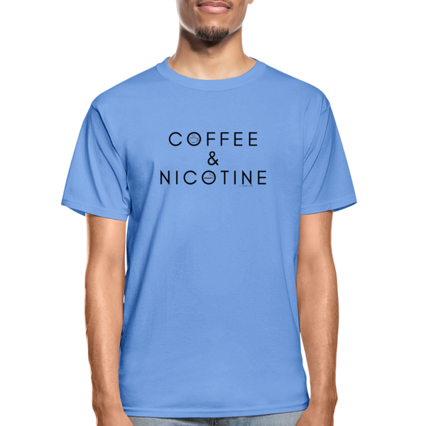 Coffee and Nicotine Tee - carolina blue