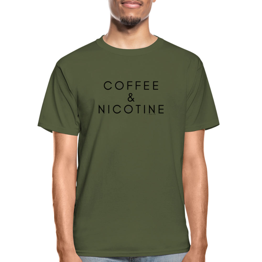 Coffee and Nicotine Tee - military green