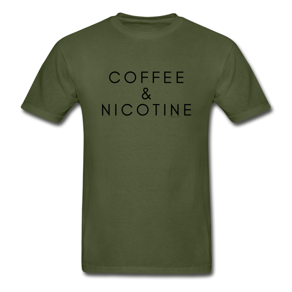 Coffee and Nicotine Tee - military green