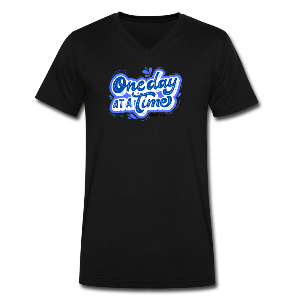 One Day At A Time V-Neck - black