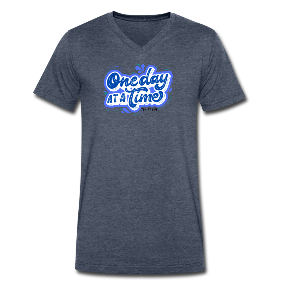 One Day At A Time V-Neck - heather navy