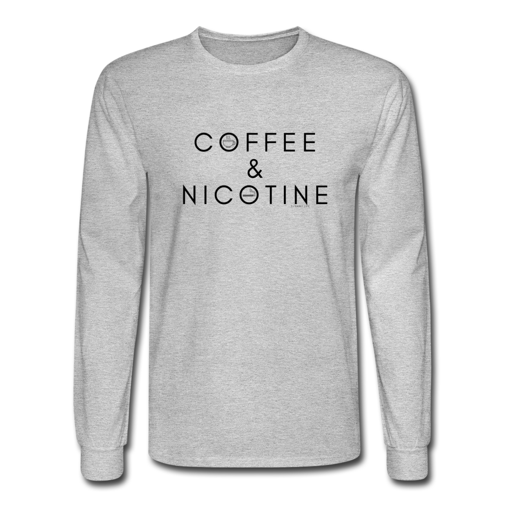 Coffee and Nicotine Long Sleeve - heather gray