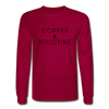 Coffee and Nicotine Long Sleeve - dark red
