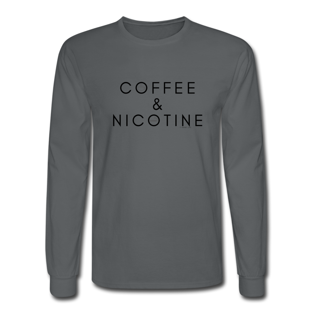 Coffee and Nicotine Long Sleeve - charcoal