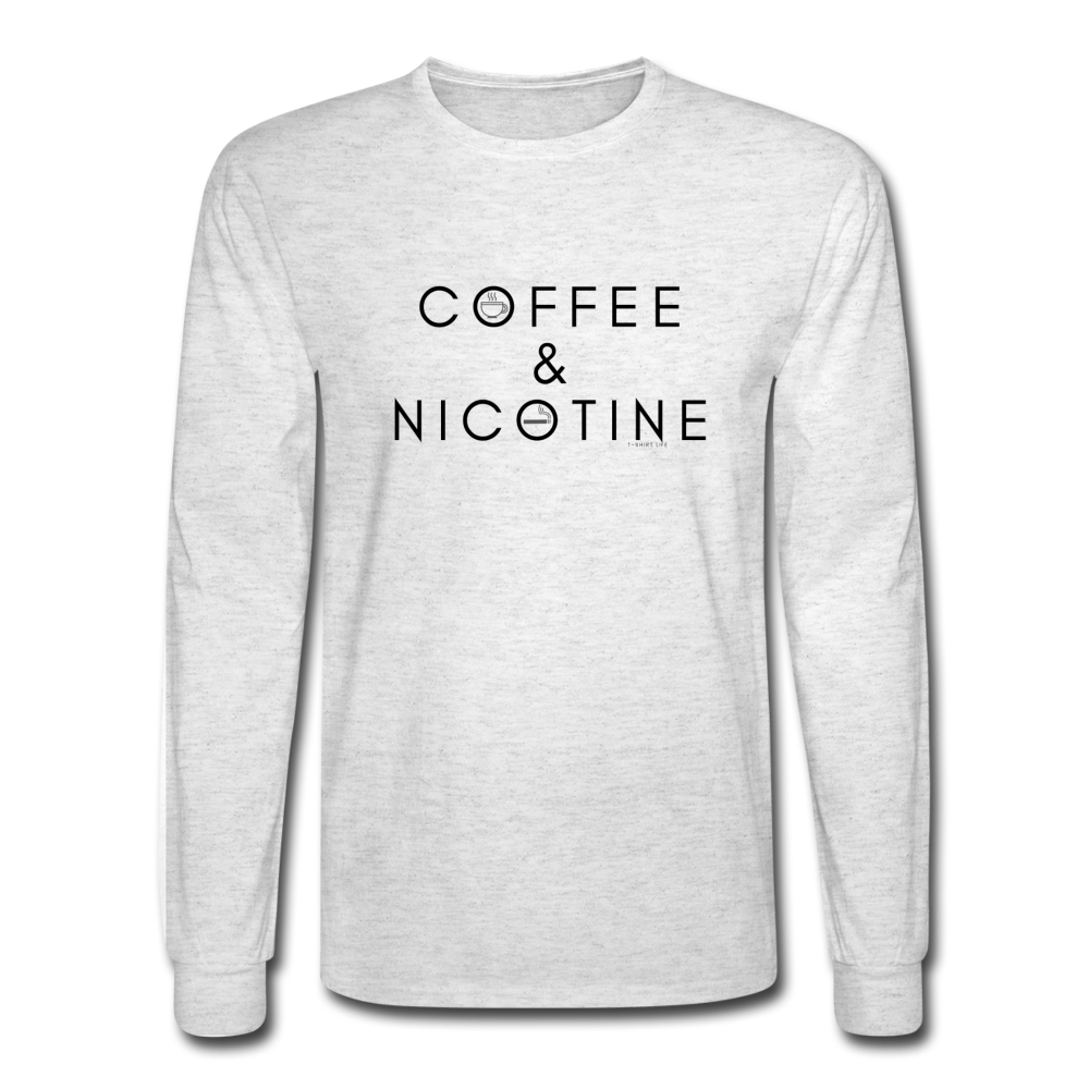 Coffee and Nicotine Long Sleeve - light heather gray