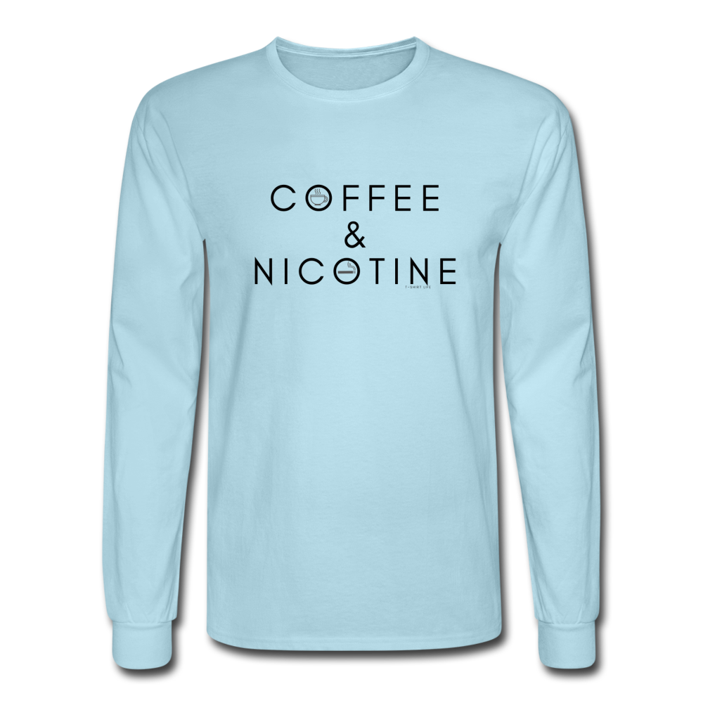 Coffee and Nicotine Long Sleeve - powder blue