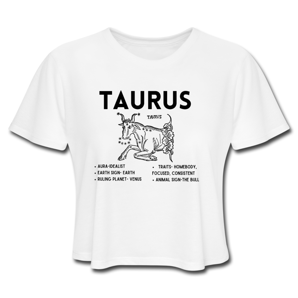 Women's Cropped Taurus T-Shirt - white