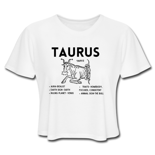 Women's Cropped Taurus T-Shirt - white