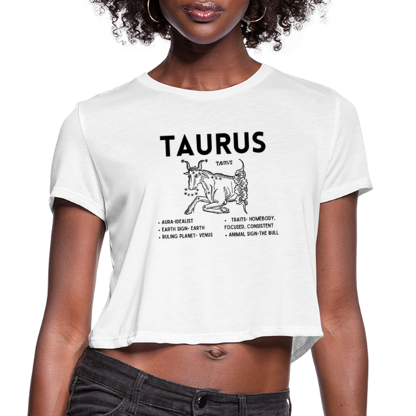 Women's Cropped Taurus T-Shirt - white