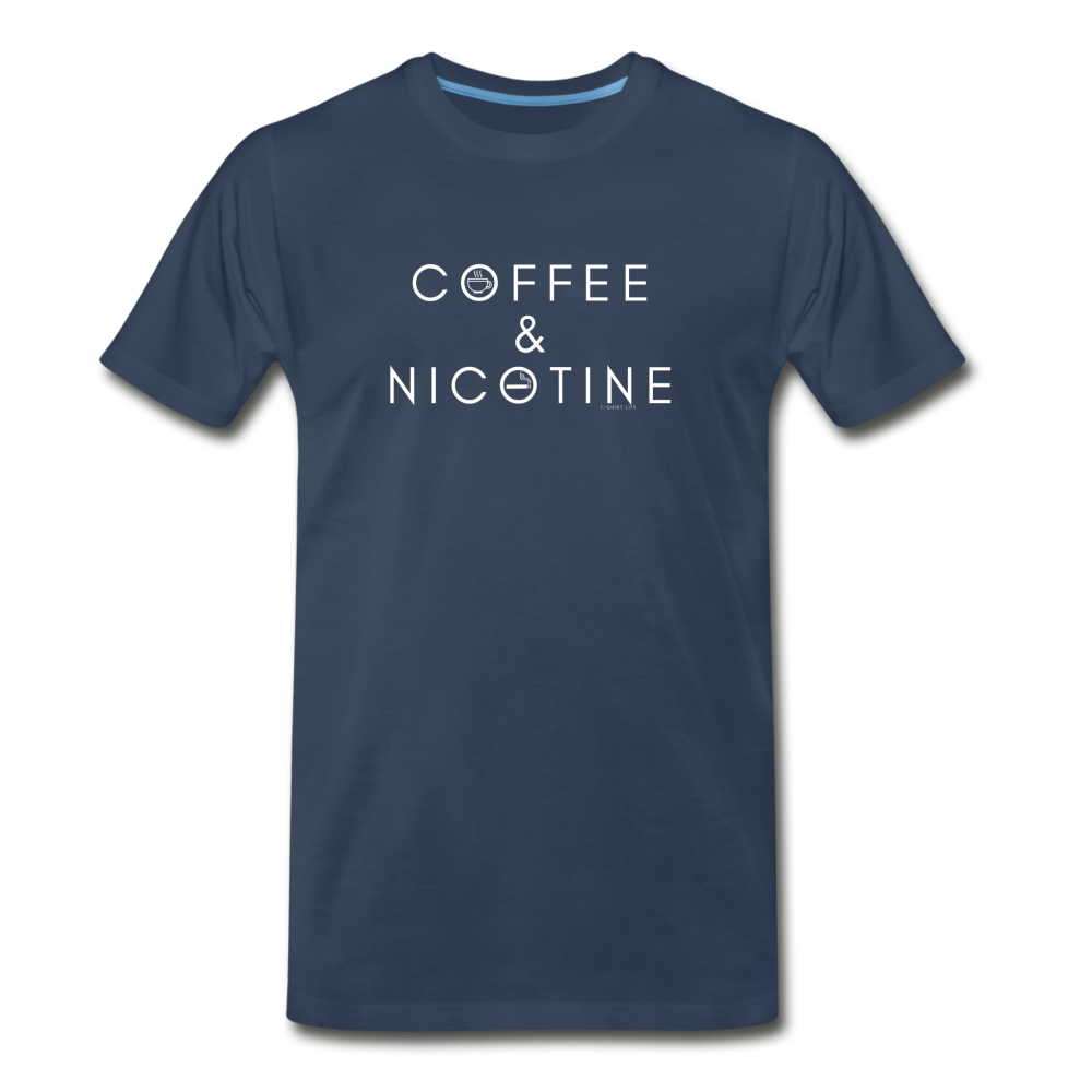 Premium Organic Coffee and Nicotine Tee - navy