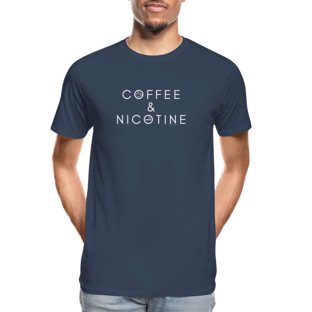 Premium Organic Coffee and Nicotine Tee - navy