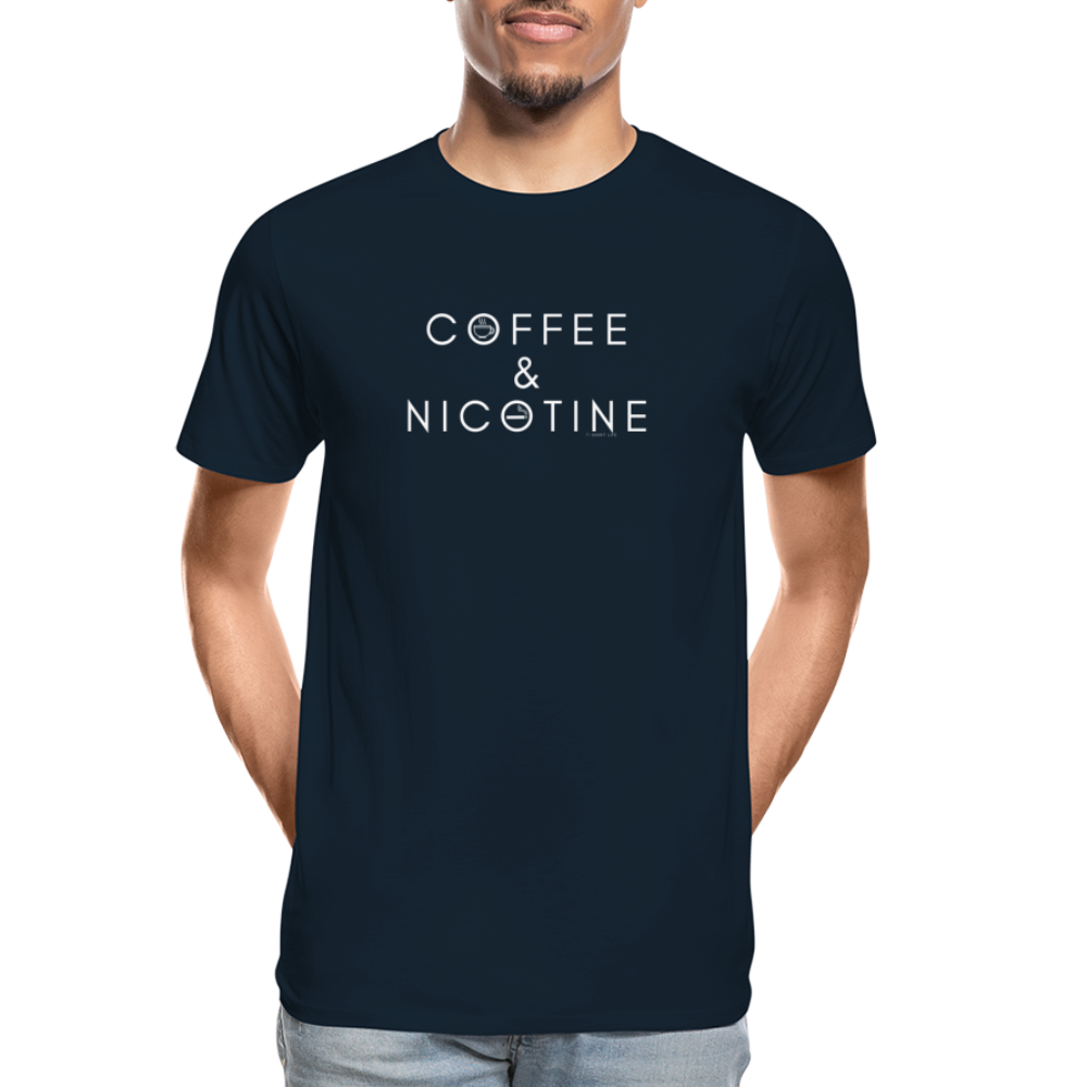 Premium Organic Coffee and Nicotine Tee - deep navy