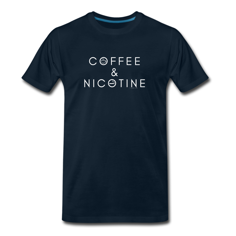 Premium Organic Coffee and Nicotine Tee - deep navy