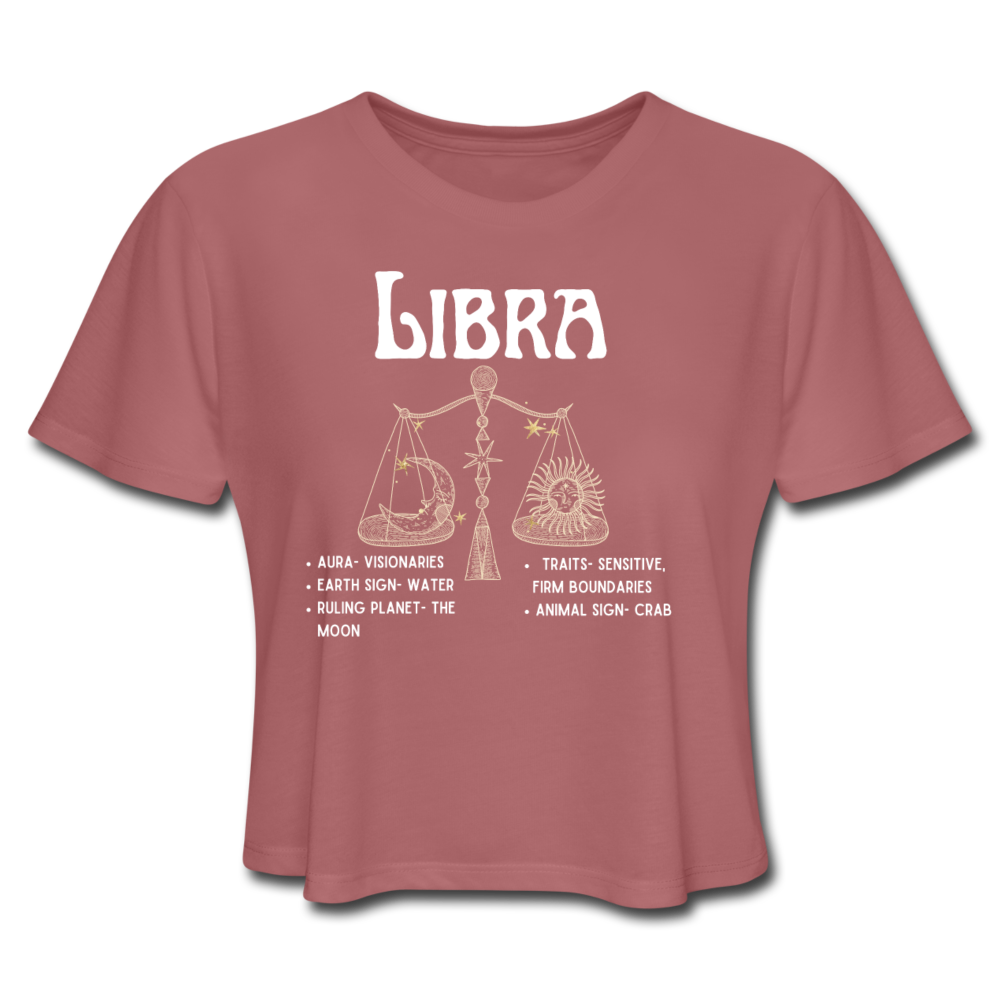 Women's Cropped Libra T-Shirt - mauve
