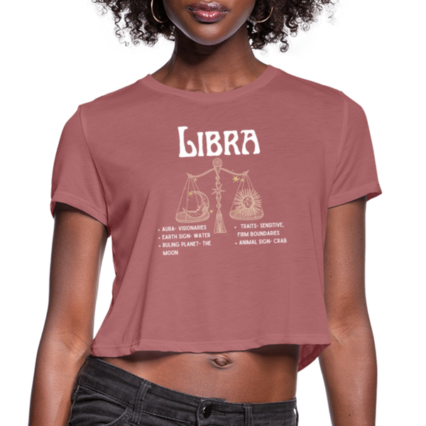 Women's Cropped Libra T-Shirt - mauve