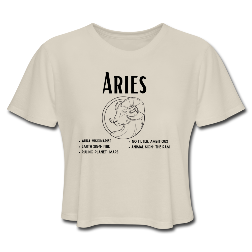 Women's Cropped Aries T-Shirt - dust
