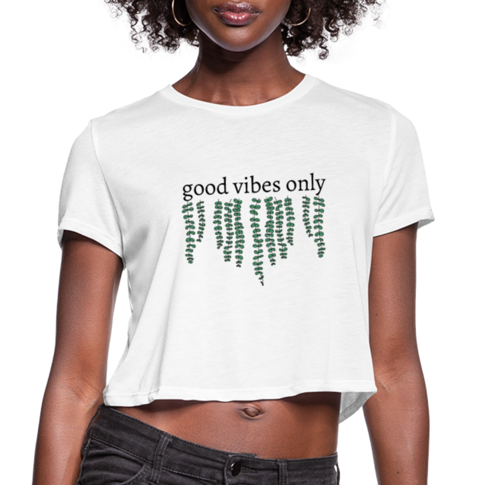 Women's Cropped Good Vibes T-Shirt - white