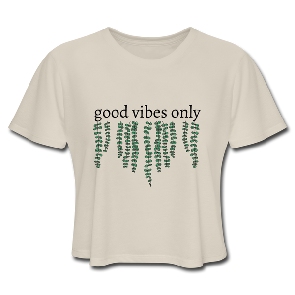 Women's Cropped Good Vibes T-Shirt - dust