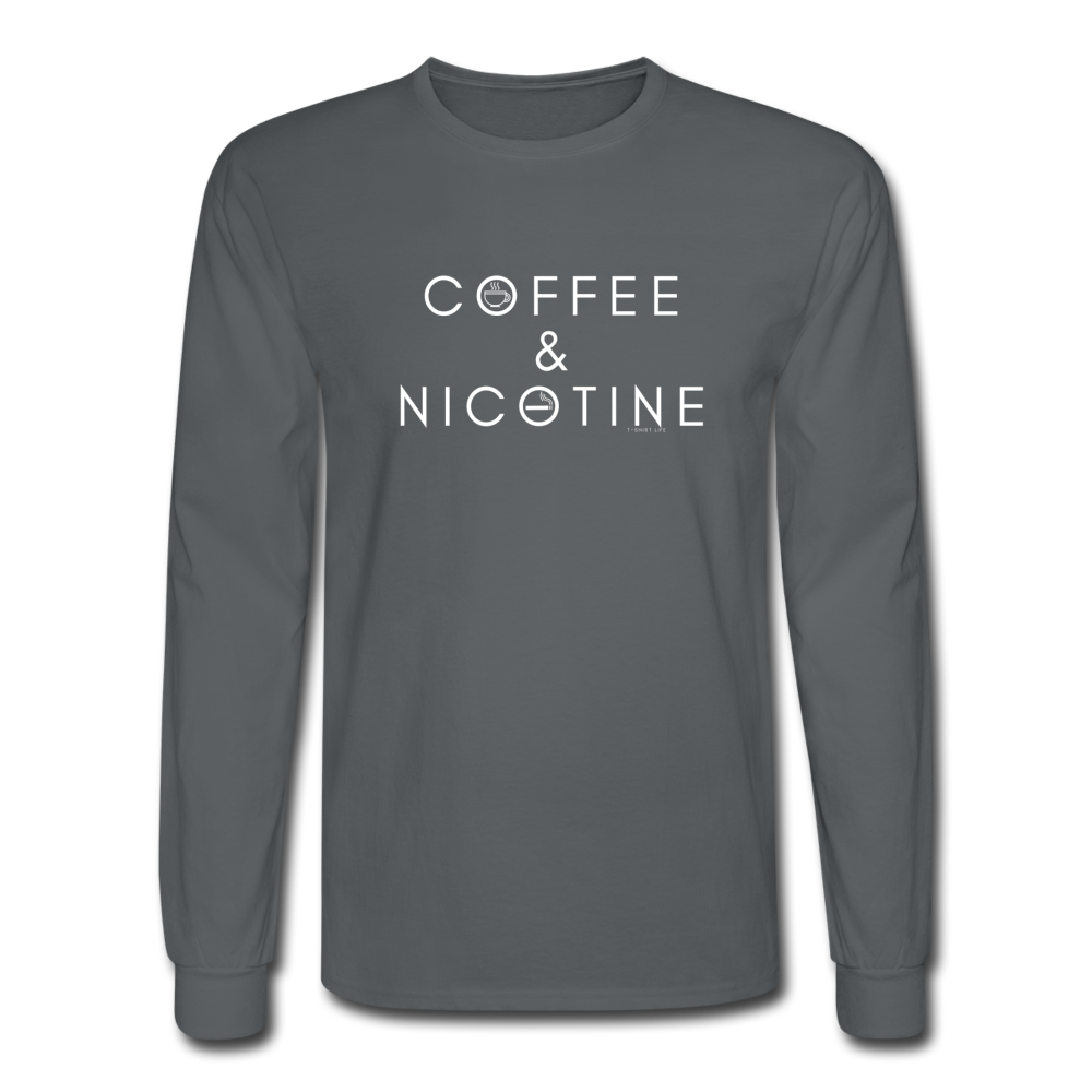 Coffee and Nicotine Long Sleeve Black - charcoal