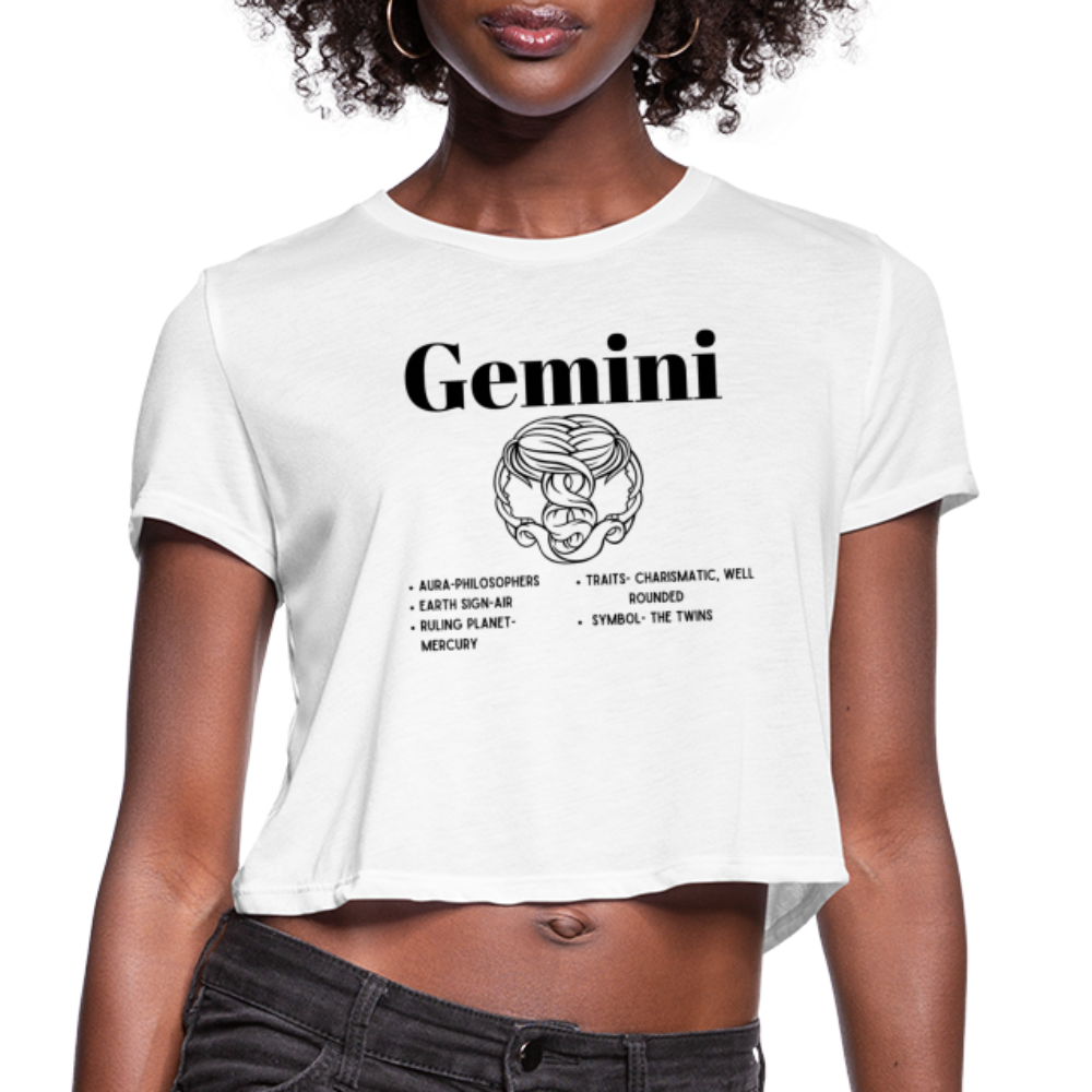 Women's Cropped Gemini T-Shirt - white
