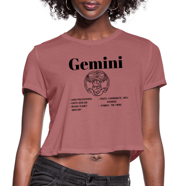 Women's Cropped Gemini T-Shirt - mauve