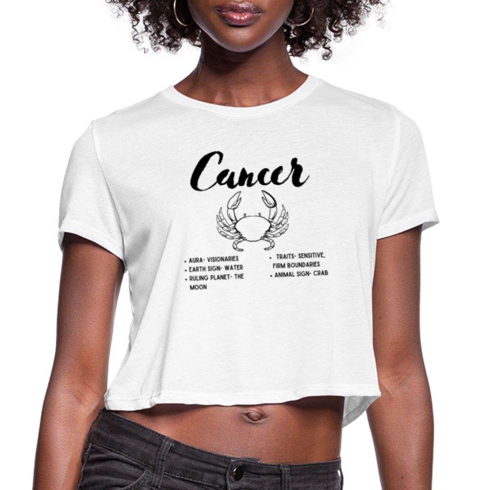 Women's Cropped Cancer T-Shirt - white