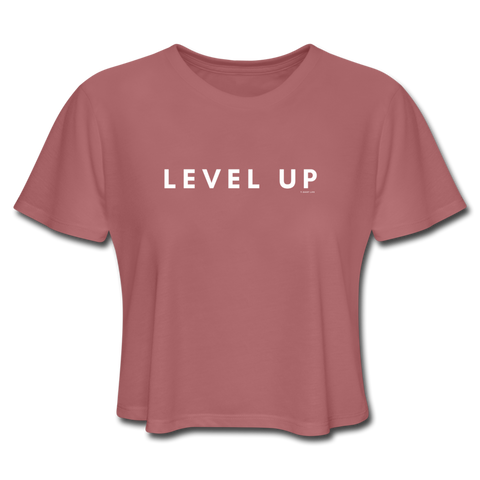 Women's Cropped Level up T-Shirt - mauve