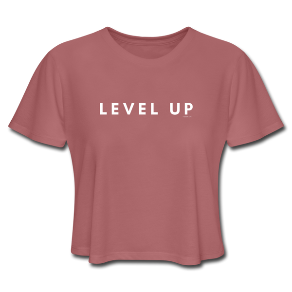 Women's Cropped Level up T-Shirt - mauve