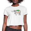 Women's Cropped Elephant T-Shirt - white