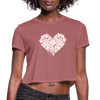 Women's Cropped Heart T-Shirt - mauve