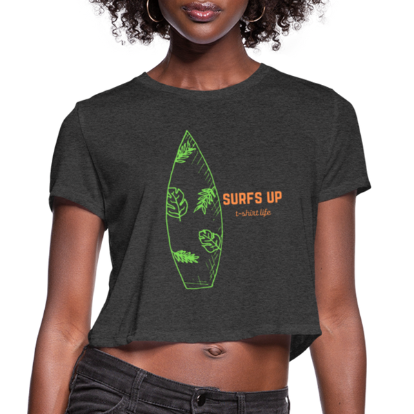 Women's surf's up crop - deep heather