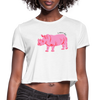 Women's Cropped Hippo T-Shirt - white