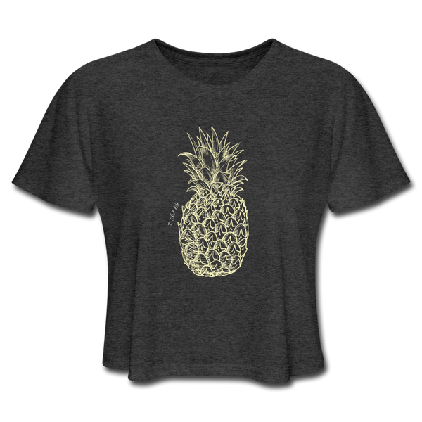 Women's Cropped Pineapple T-Shirt - deep heather
