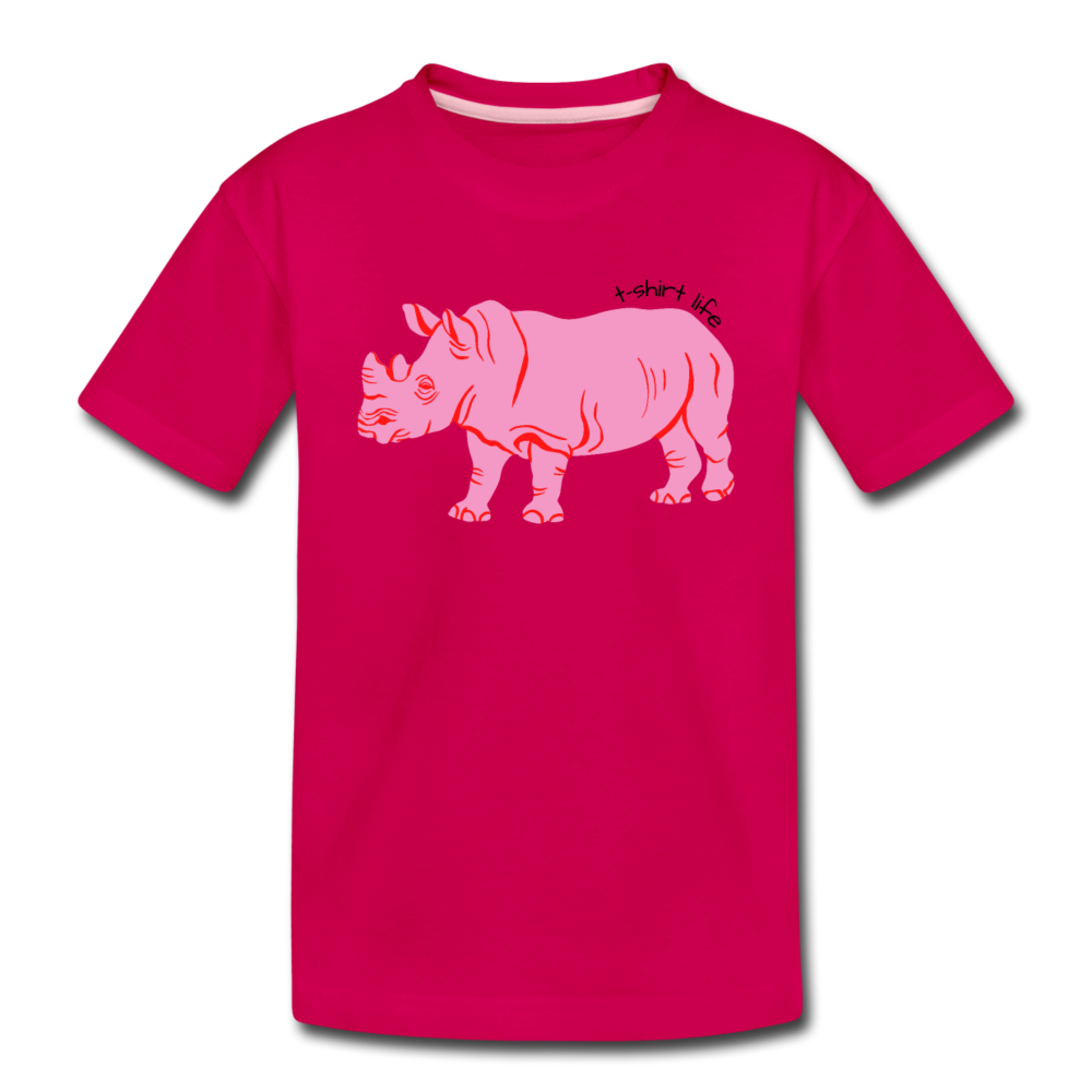 Kids Hippo Tee - dark pink