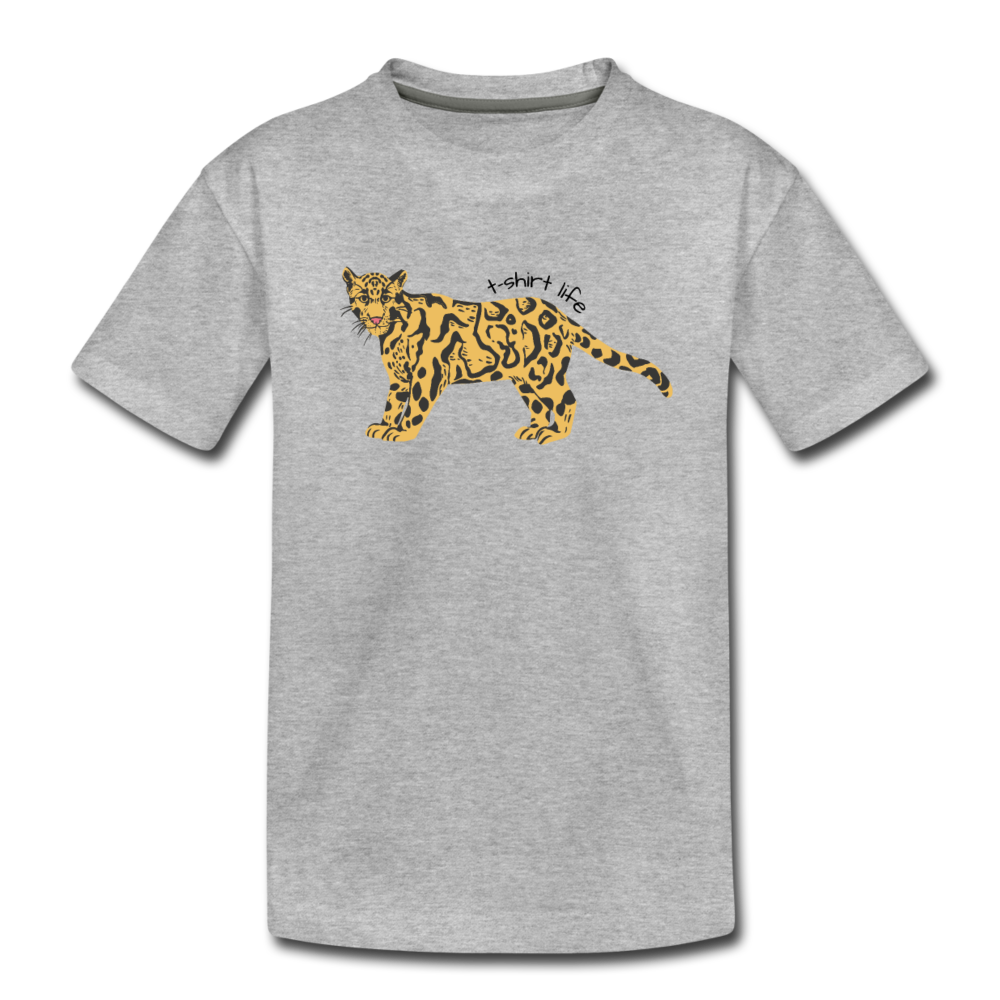 Kids' Cheetah tee - heather gray