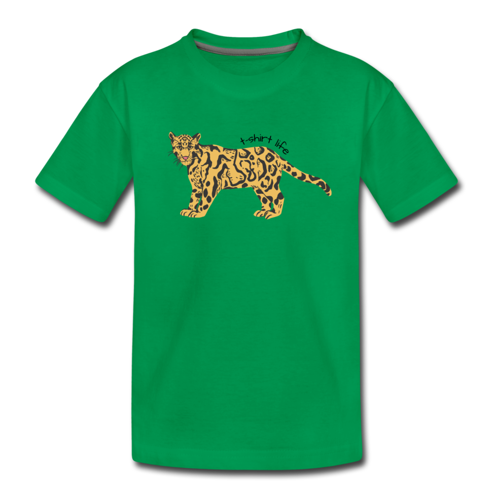 Kids' Cheetah tee - kelly green