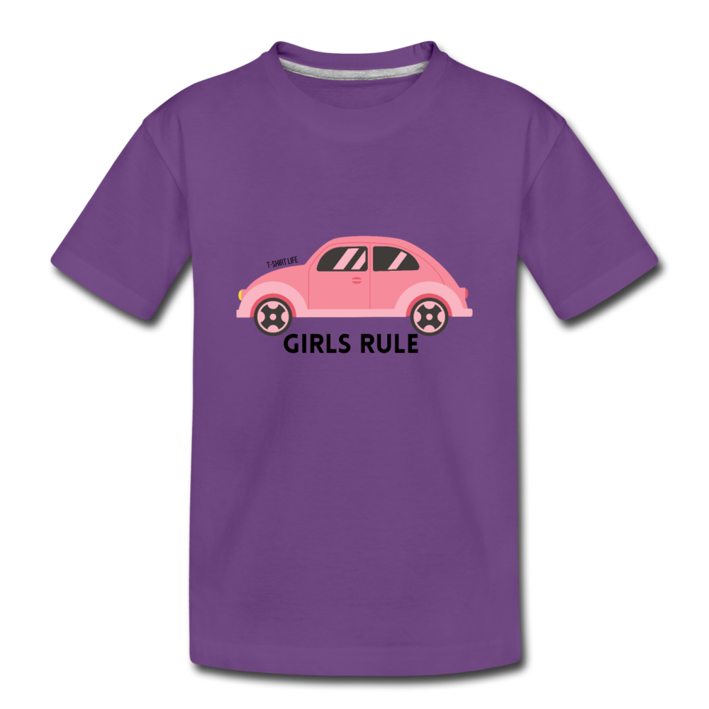 Kid's Pink Car Tee - purple