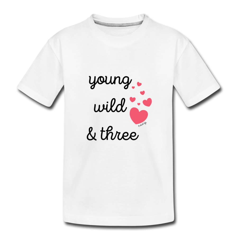 Kid's Young Wild, and Three Tee - white