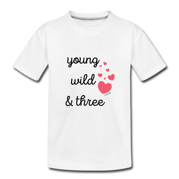 Kid's Young Wild, and Three Tee - white