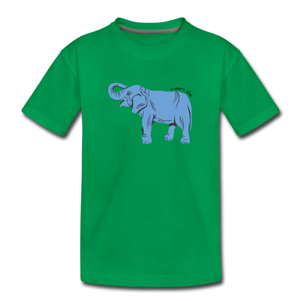 Kids' elephant tee - kelly green