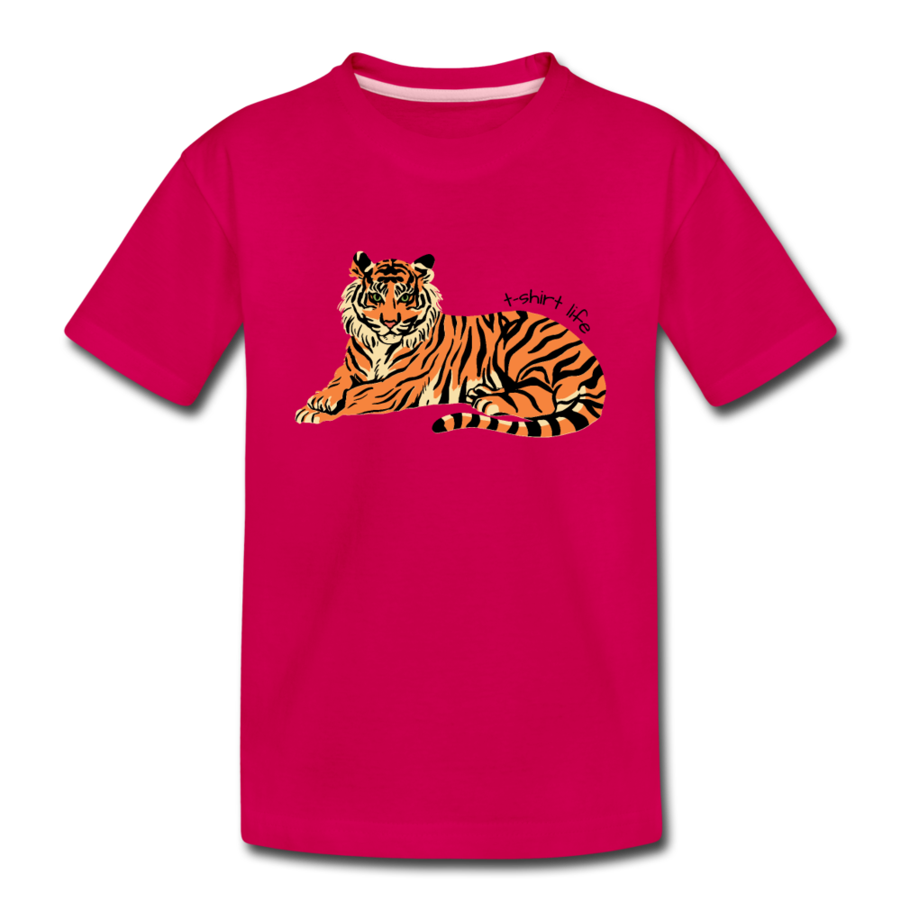 Kids' Tiger Tee - dark pink