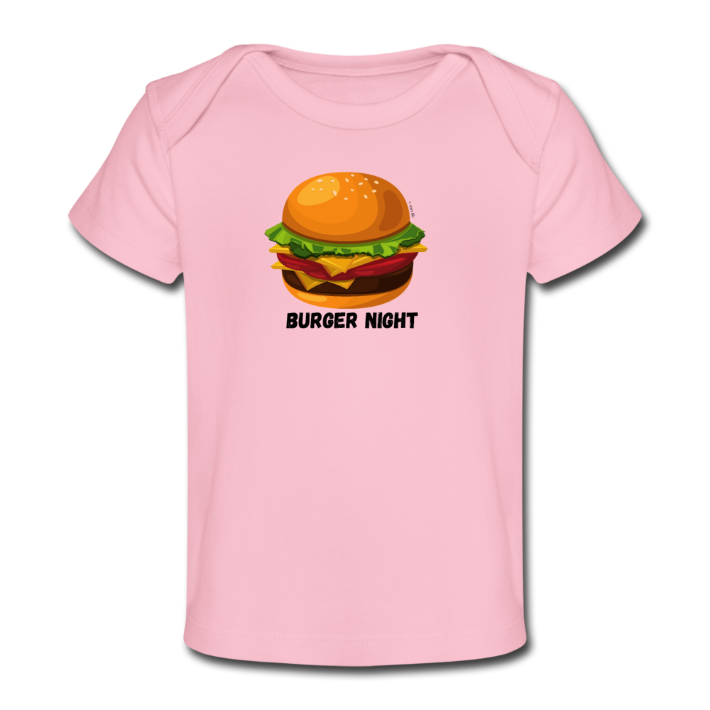 Burger Night Baby T-Shirt - light pink