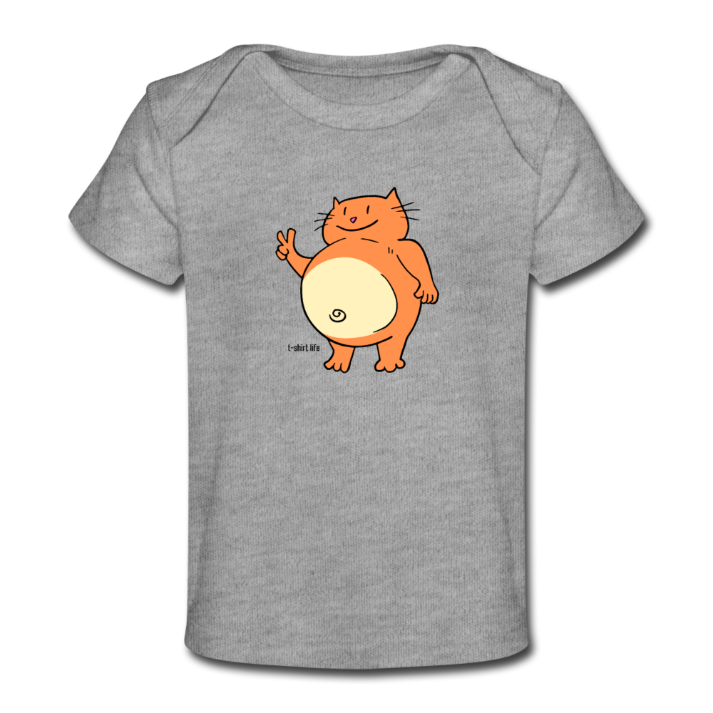 Happy Cat Baby T-Shirt - heather gray