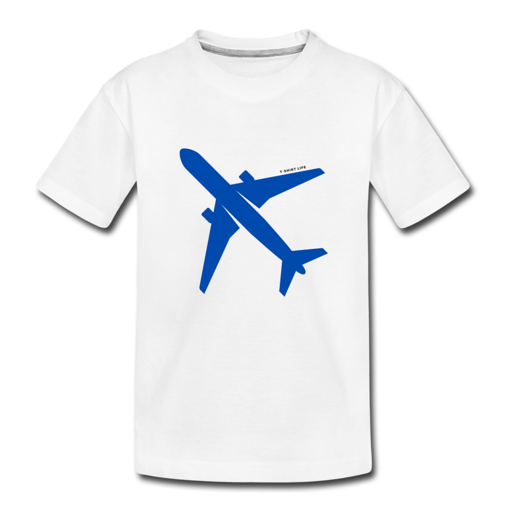 Toddler Premium Airplane Tee - white