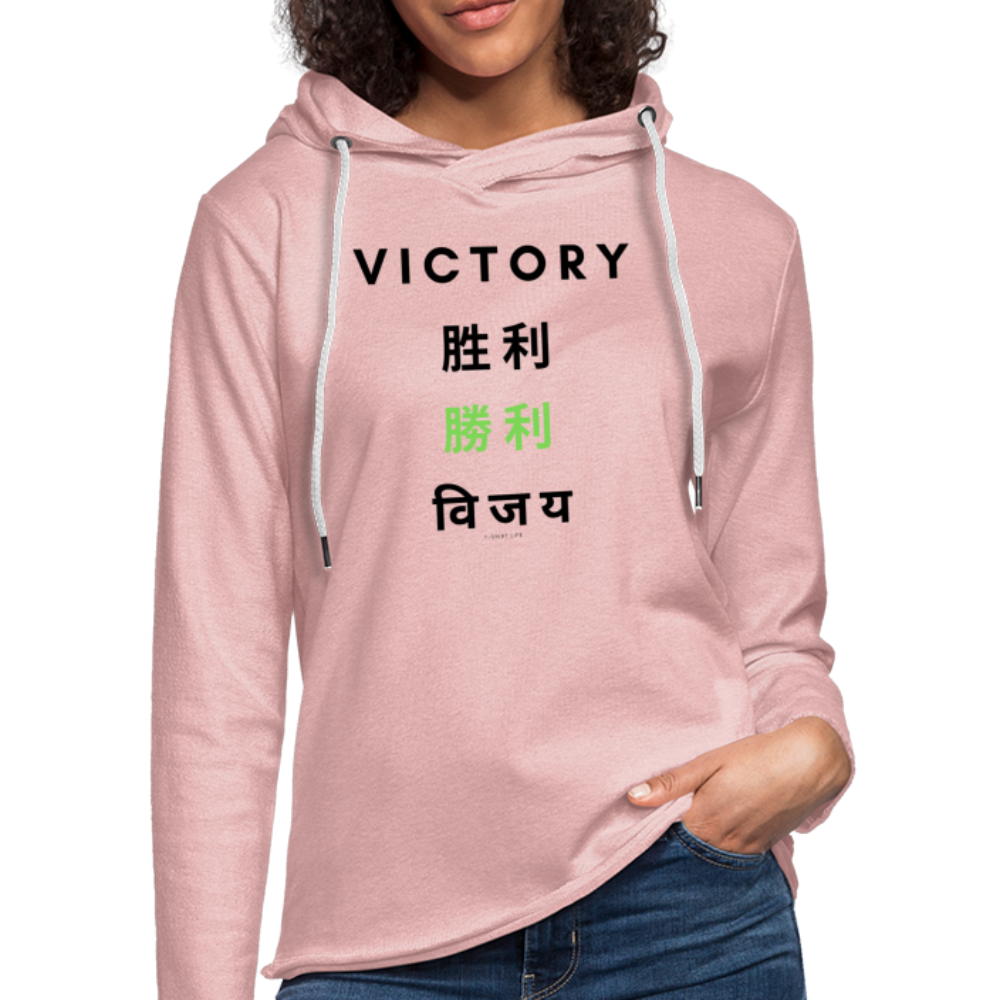 Victory Lightweight Hoodie - cream heather pink