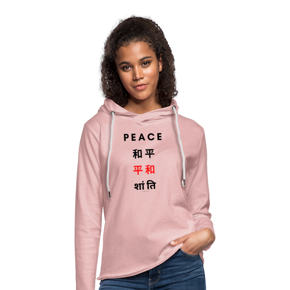 Peace Lightweight Hoodie - cream heather pink