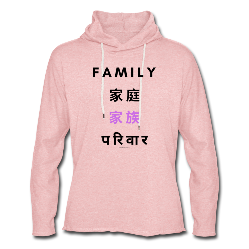 Family Lightweight Hoodie - cream heather pink